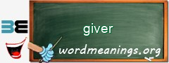 WordMeaning blackboard for giver